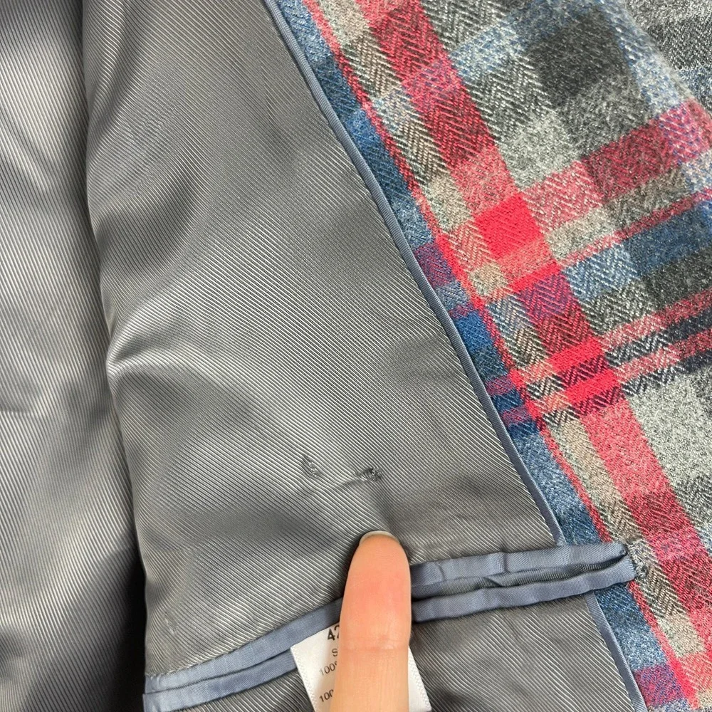 Madison Blazer Sport Coat Mens 42R Plaid Modern Fit 2 Button Preppy Academia